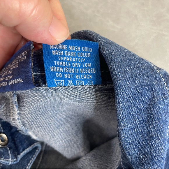 Disney Blue Denim Short Sleeved Snap Front Dress with Eeyore Logo - Picture 5 of 7